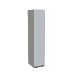 House Beautiful Honest Single Wardrobe, Grey Carcass - Gloss White Slab Door (W) 450mm X (H) 2196mm