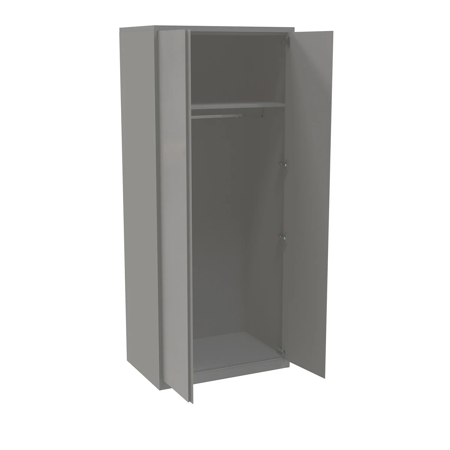 House Beautiful Escape Fitted Look Double Wardrobe, Grey Carcass - Gloss Grey Handleless Doors (W) 940mm X (H) 2226mm - Image 2