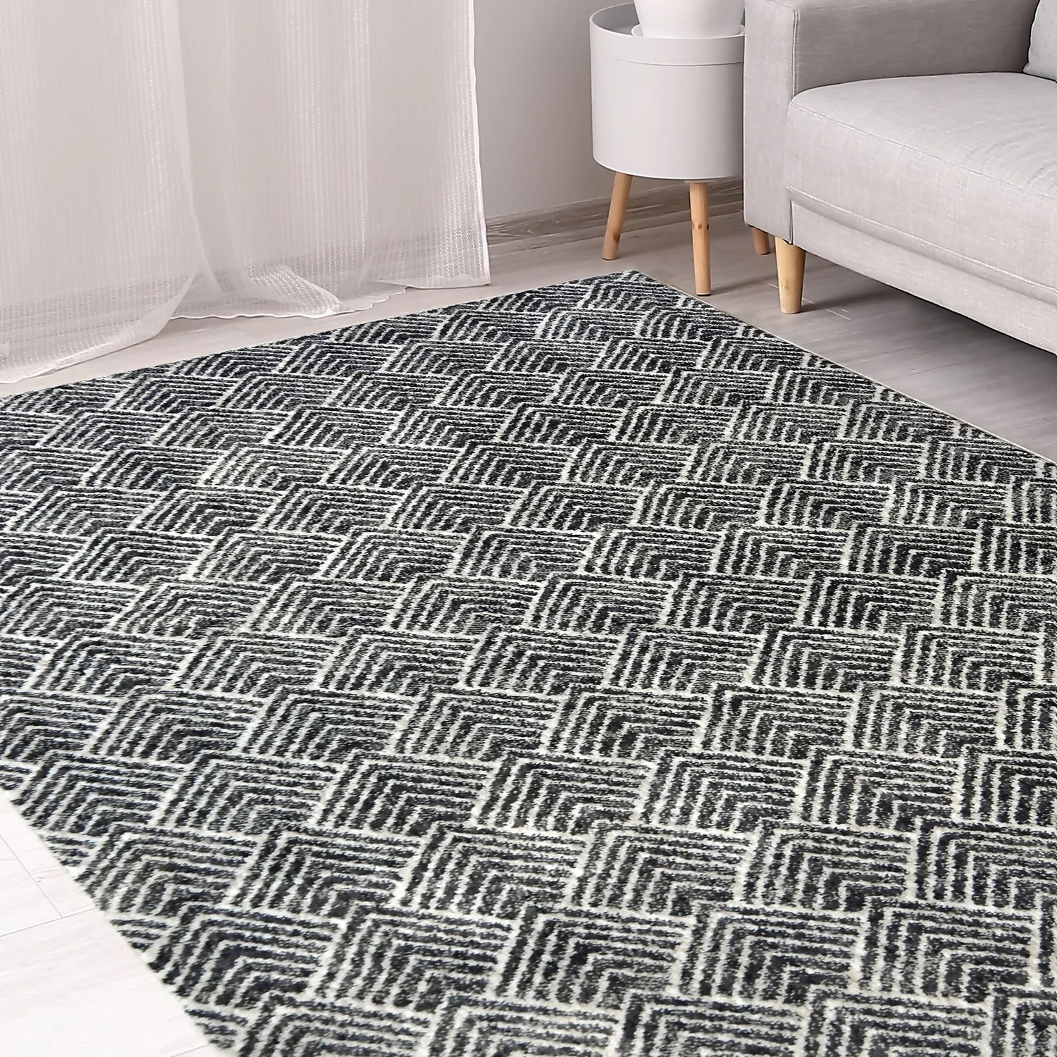 Neptune Recycled Geometric Rug - 120x170cm - Image 2
