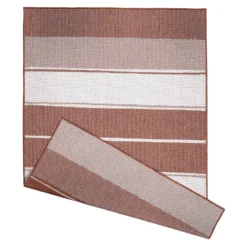 Duo Weave Indoor/Outdoor Rug - Stripe Rust - 160x230cm