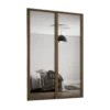 Shaker 2 Door Sliding Wardrobe Kit Mirror With Walnut Frame (W)1145 X (H)2260mm
