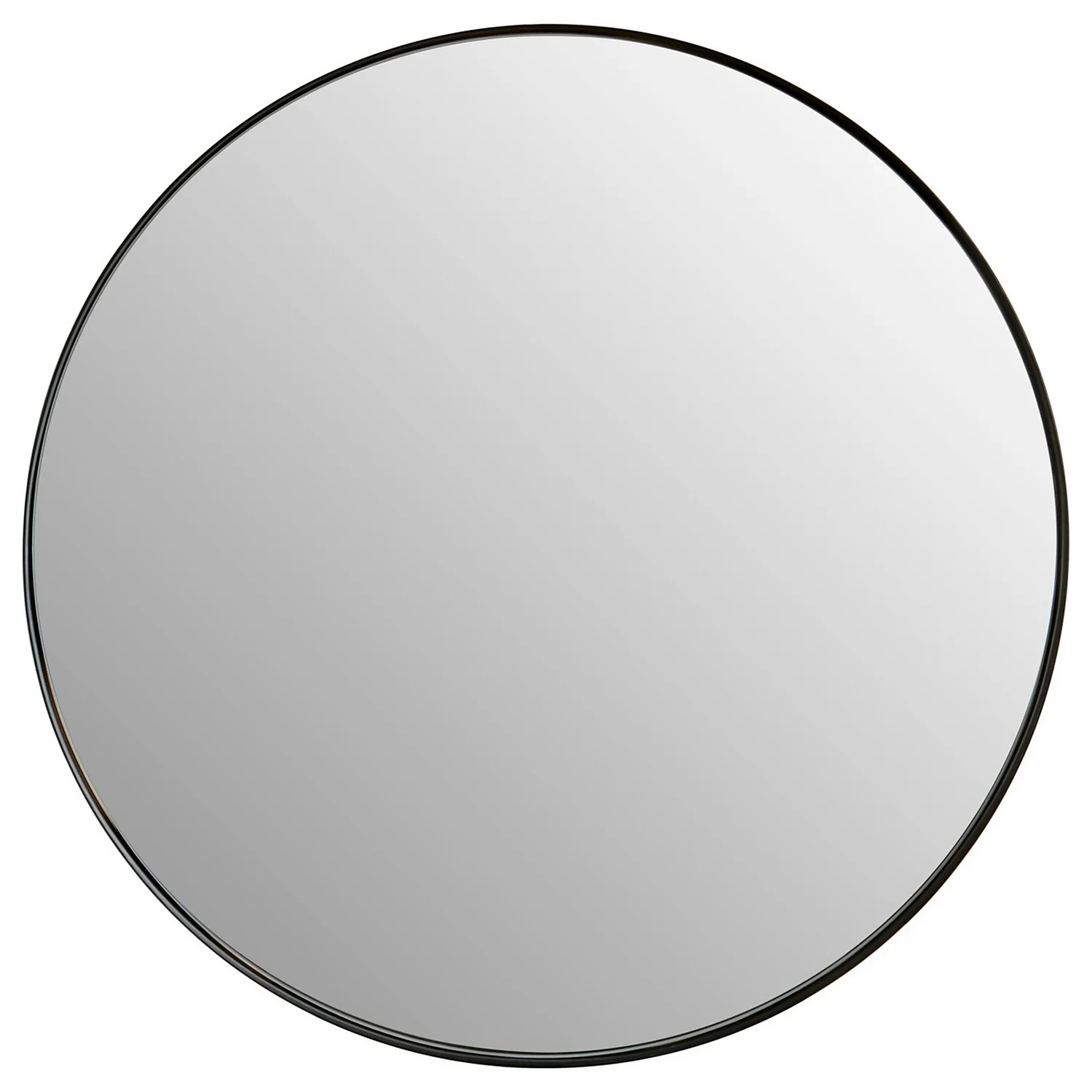 Cindy Large Round Wall Mirror - Matt Black - 70cm